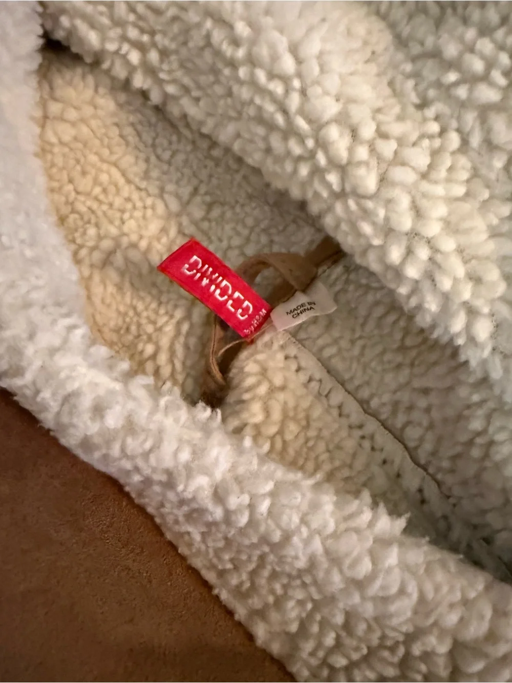 H & M Women's Hooded Shearling Trim Coat - Tan Size 6